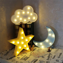 Load image into Gallery viewer, Lovely Cloud Star Moon LED 3D Light Night Light Kids Gift Toy For Baby Children